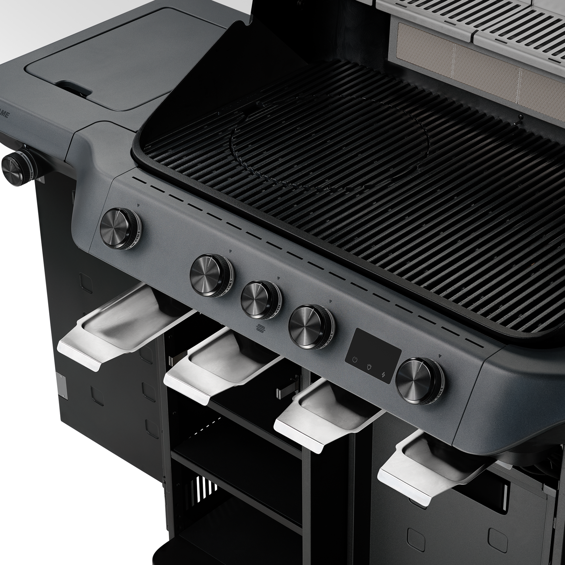 Rösle Blazeflame Master 4 detailansicht grillfläche und fettabtropfschale Rösle Blazeflame Master 4 detailansicht grillfläche und fettabtropfschale